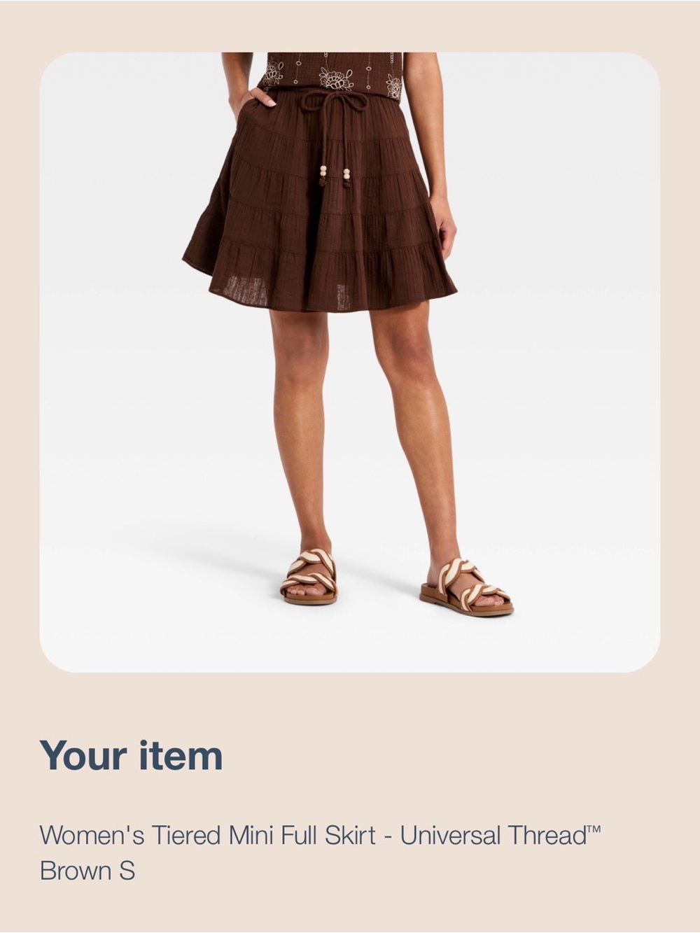 Universal Thread Dark Brown Tiered Mini Skirt